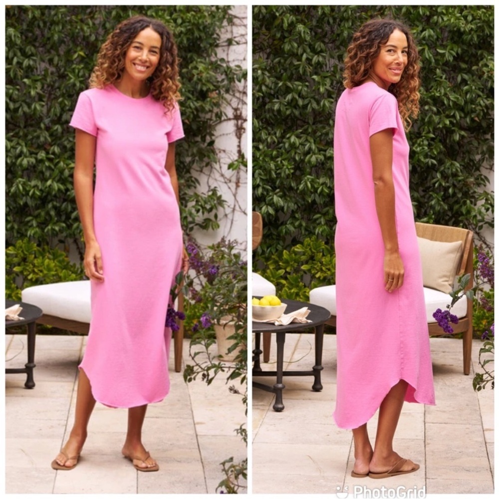 Frank & Eileen Harper Perfect Tee Madi Dress in Pink Lemonade SZ S VGUC